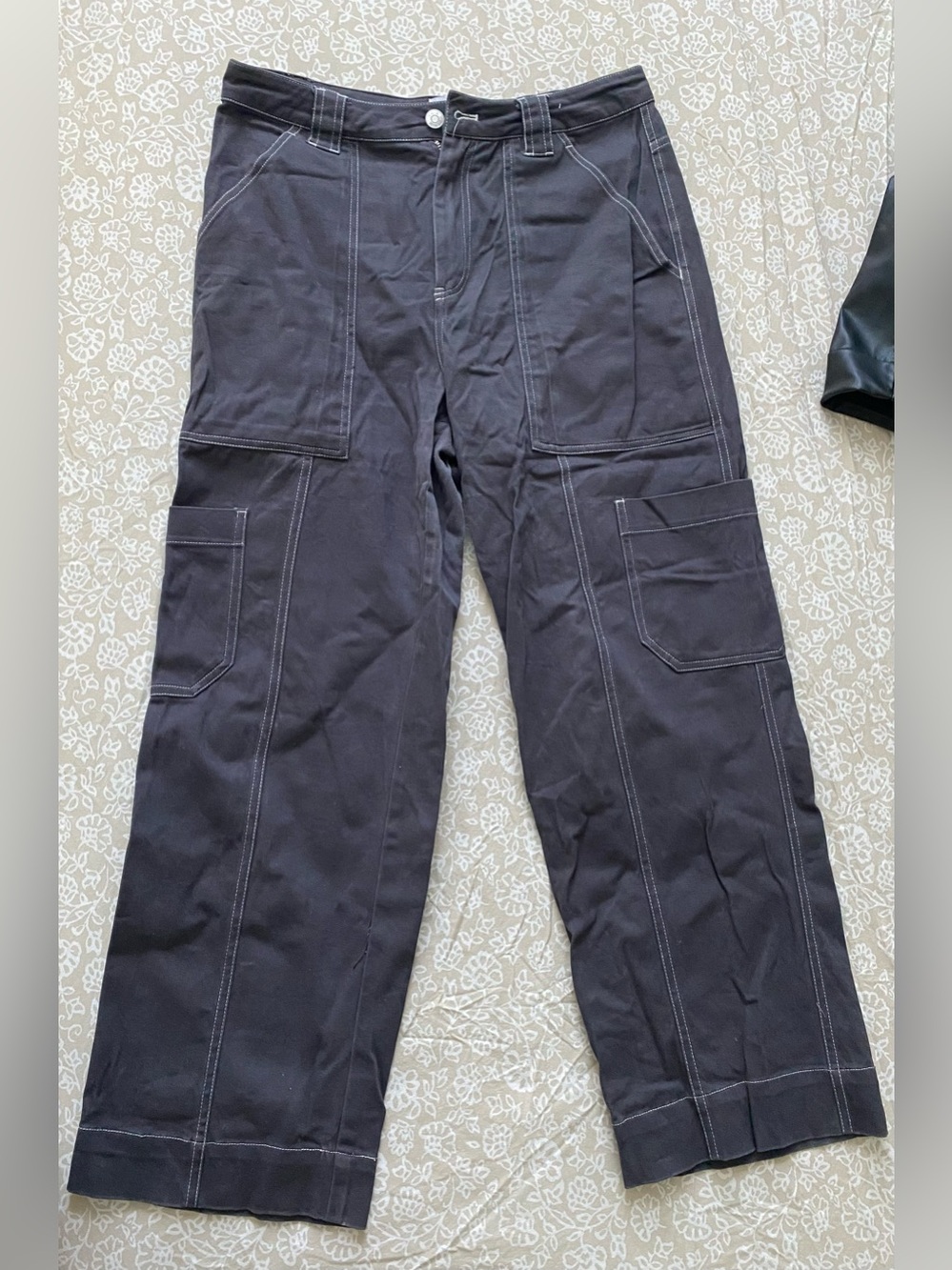 twik Black Straight-Leg Utility Pants